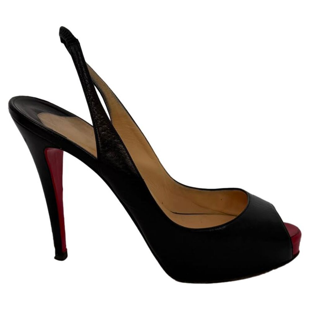 Christian Louboutin No Prive Slingback Pumps in Black Leather